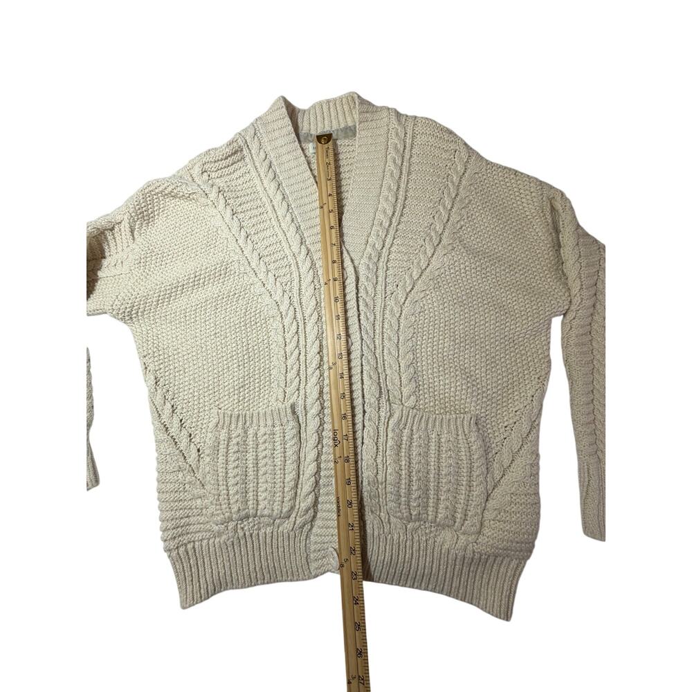 Sundance Cream Fisherman Cable Knit Chunky Cardigan Sweater M Old Money Heritage - Picture 9 of 10